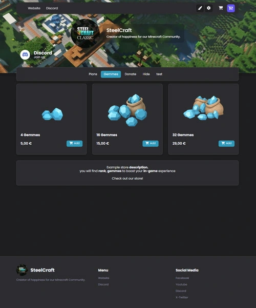 Minecraft theme demo